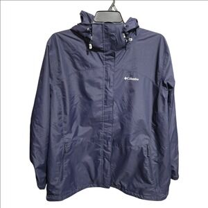 Columbia Mens 3X Interchange Omni-Tech Jacket Navy Blue Waterproof Hooded Shell